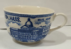 Porcelain  Tea Coffee Cup  White  Historical Usa Sites In Blue  3 75    W  2 5    H