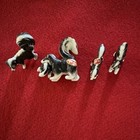 Vtg Mid 20th Century Set Of 4 Bone China Skunk Figurines Collectible Decorative 