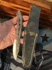 Vtg 7-1 2    Custom Fixed Blade Diamond Horseshoe Knife Frm Hand Forged Horseshoe
