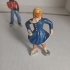 Vintage Lot Of 7 Barclay   Lead Figures Skaters sledding bench Woman Man