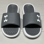 Under Armour Mens Playmaker Fixed Straps Slides Gray white Size 11