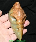 4 3  Chinese Natural Hetian Jade Carved Bird Beast Animal Head Amulet Pendant