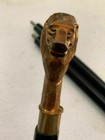 Antique Solid Brass Lion Head Handle Vintage Wooden Walking Stick Nautical Cane
