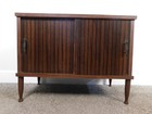 1960s Vintage Mid-century Modern Record Player   Album Wood Stand Mcm Cabinet Vg