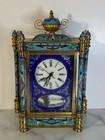 Vintage Chinese Cloisonn   Brass Mantle Clock 12    Serial  9 Storage   Decor Read