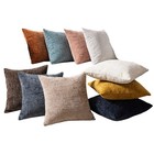 2 Pcs Solid Canvas Cushion Cover Home Office Sofa Car Comfy Throw Pillow Case