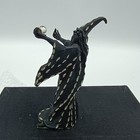Mniture Metal Wizard Figure Blackened Pewter     Crystal Ball 3 75 t Repaired