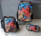 Marvel Spider-man 3-piece Backpack School Bag With Lunch Box   Pencil Case Nwt  
