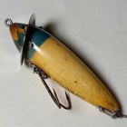 Vintage Heddon 210 Dowagiac Minnow Wood Ge Blue White Flap Rig 30s 40s