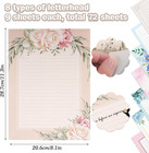 72pcs Flower Stationary Paper Lined 8 5x11 Lined Stationary Writing Paper Fancy 
