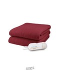 Biddeford Comfort Knit Fleece Electric Heated Warming Throw Blanket Brick Red