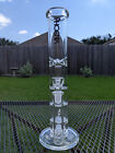 14  Inch Glass Water Pipe Bong 4 Percolators - 2 Honeycomb Percs   2 Matrix Perc