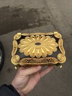 Luxury Gold Jewelry Box Arabian Vintage Style Trinket Case Ornate Hallmark Decor