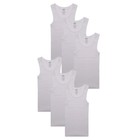 Buyless Fashion Boys Scoop Neck Undershirts Tagless Tank Top White  6 Pack 