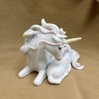 Vintage 1987 Enesco Porcelain Unicorn Figurine Mother With Baby