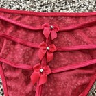 2003 Victorias Secret Strappy Thong Panty Medium Keyhole Bows Mesh Vstring Vtg