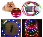 Soft Silicone Rechargeable Collar Glow Light-up Led For Dog Cat Pet Night Safety