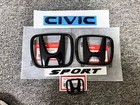 New Gloss Black Logo Emblem Set Fits For Honda Civic 2022-2025 Sport Sedan