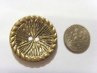 Vintage 29 Mm Large Gold Tone Metal Mystic Sun Burst Concave Button 51271