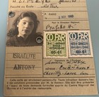 1960 French Student Id Jewish Israelite Restaurant Antony Post-wwii Judaica