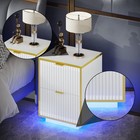 Nightstand With Led Lights bedside Table W storage Drawers end Table For Bedroom
