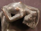 Antique Art Deco Nouveau Sld Bronze Nude Woman Girl Lady Doorstop Bathing Beauty