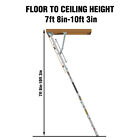 Household Aluminum Attic Ladder 25  X 54  350lbs Capacity 7-10 Ft Ceiling Height