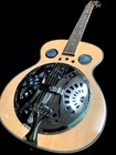 Great Playing New Natural Maple Flamed 6 String Acoustic Resonator Guitar