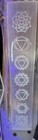 8   Polished Selenite Charging Plate Xl Engraved Chakra Crystal Display Flat Wan