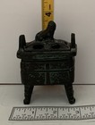 Bronze Incense Burner W  Foo Dog Lid  3 5 In Tall