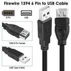 Firewire Ieee 1394 6 Pin Female To Usb A Male Adapter Cable  6 Usb 6 Pin
