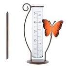 704-4645or La Crosse 5  Rain Capacity Orang Metal Butterfly Glass Rain Gauge