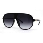 Fashion One Piece Oversize Big Black Lenses  Shades Retro Miami Style Sunglasses