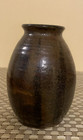 Vintage Art Pottery Bud Vase H4 25  Hand Thrown Earth Tones Ovoid Rustic Euc