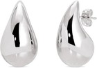 Italian Made 925 Sterling Silver Chunky Teardrop Modern Earrings Studs For Women