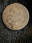 1852 Silver  3 Cent Silver Piece On Fair Shape