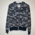 Abercrombie Kids Hooded Fleece Zip Up Sweatshirt Camo  Neon Youth Size 13 14