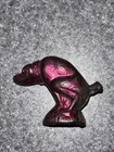 Vintage Naughty Dog Figurine Cast Iron Metal Pooping Red Paint 4th Of July Toy