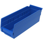 30120 Plastic Nesting Shelf Bin Box 12inch X 4inch X 4inch Blue 24pack