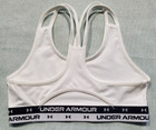 Under Armour White Sports Bra Girls    Size M Logo Band Nwot