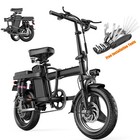 Adult Electric Bicycle W  Rear Seat Folding 500w Motor 48v 13 15ah 25mph 14 tire