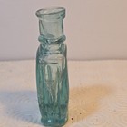 Early Victorian Poured Glass Auqa Blue Bottle Medicine Chemist Pharmacy Antquie