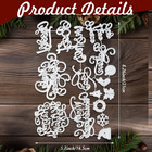 21 Pieces Christmas Die Cuts Words Cutting Dies Christmas Snowflake Tree Bell Sn