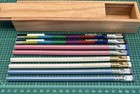8 - Blackwing Pencil Lot - 6 Pearls  2 Vol 343 On Oil Rubbed Wooden Box 