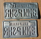 Vintage Blue Yellow California License Plate Vanity Pair  bmw Pshr  Last Used 95
