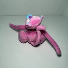 Vtg 2002 9  Pink Purrrfect Cat Plush Stuffed Animal Toy Long Arms Blue Nose