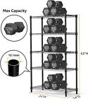 5-tiers Heavy Duty Metal Shelving Unit Garage Utility Kitchen Racks Adjustable 