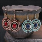 Bohemian Vintage Bronze Tribal Hoop Spiral Earring Unique Handmade Style 3