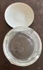 Vintage Vanity Dresser Powder Deco Footed Jar Gold Metal Ribbed Glass Box Lid