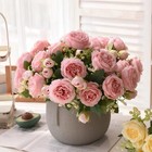 30cm Rose Pink Silk Peony Bouquet Artificial Flower Wedding Home Party Decor